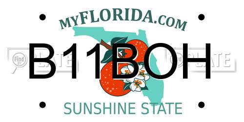 B11BOH Florida License Plate