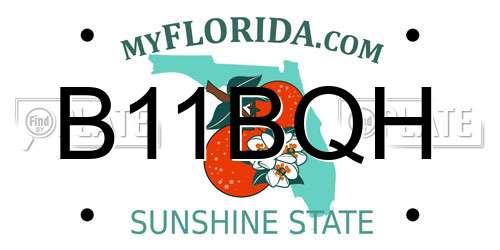 B11BQH Florida License Plate