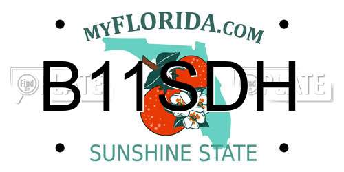 B11SDH Florida License Plate