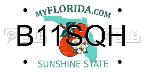 B11SQH Florida License Plate