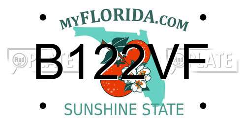 B122VF Florida License Plate