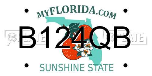 B124QB Florida License Plate