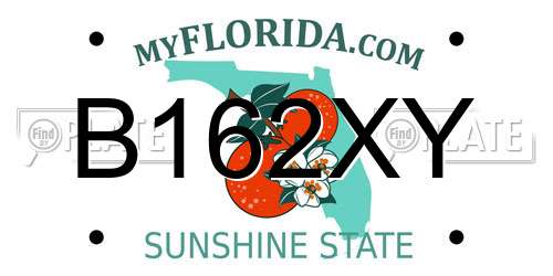 B162XY Florida License Plate