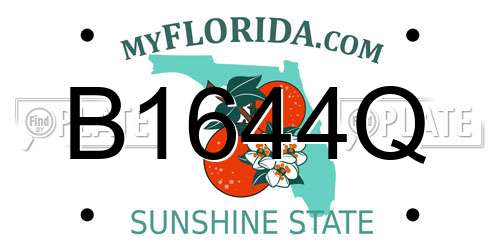 B1644Q Florida License Plate