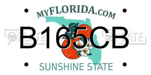 B165CB Florida License Plate