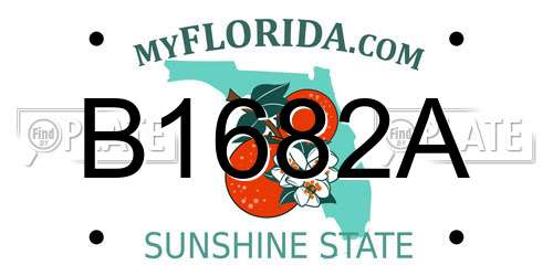 B1682A Florida License Plate