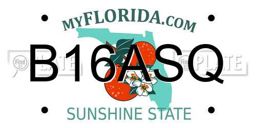 B16ASQ Florida License Plate