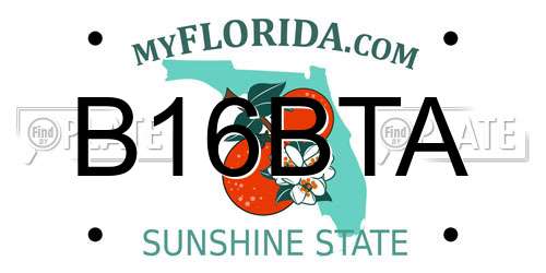 B16BTA Florida License Plate