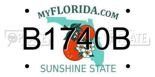 B1740B Florida License Plate