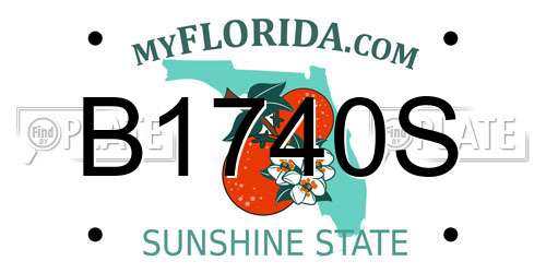 B1740S Florida License Plate