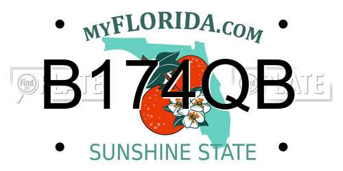 B174QB Florida License Plate