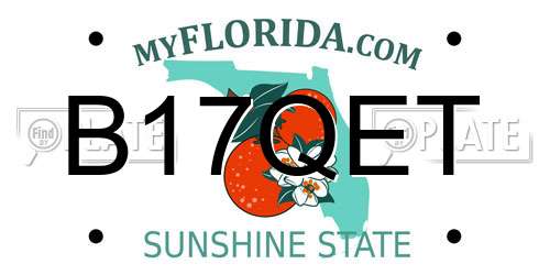 B17QET Florida License Plate