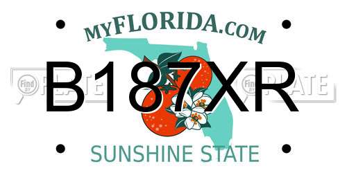B187XR Florida License Plate