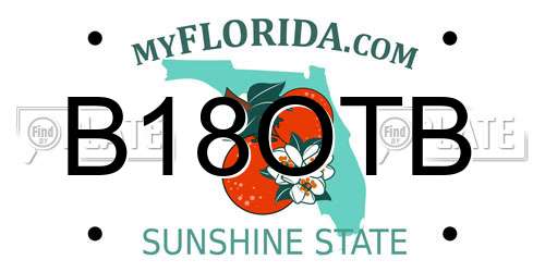 B18OTB Florida License Plate