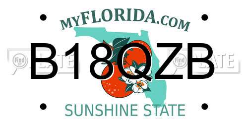 B18QZB Florida License Plate