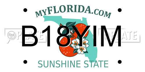 B18YIM Florida License Plate