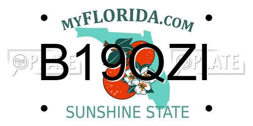 B19QZI Florida License Plate