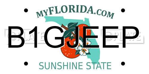 B1GJEEP Florida License Plate
