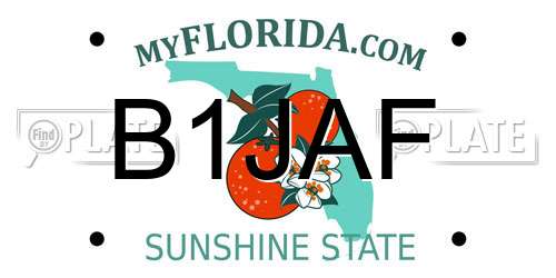 B1JAF Florida License Plate