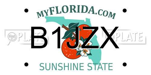 B1JZX Florida License Plate
