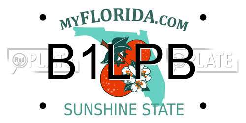 B1LPB Florida License Plate