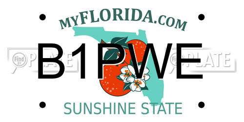 B1PWE Florida License Plate
