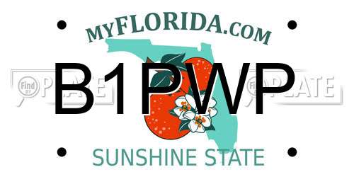 B1PWP Florida License Plate