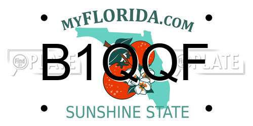 B1QQF Florida License Plate