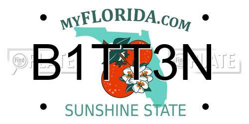 B1TT3N Florida License Plate