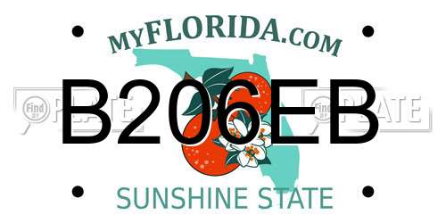 B206EB Florida License Plate