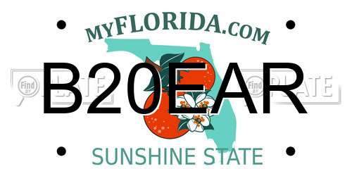 B20EAR Florida License Plate