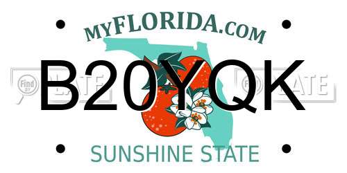 B20YQK Florida License Plate