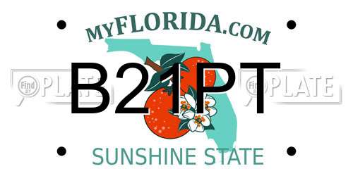 B21PT Florida License Plate