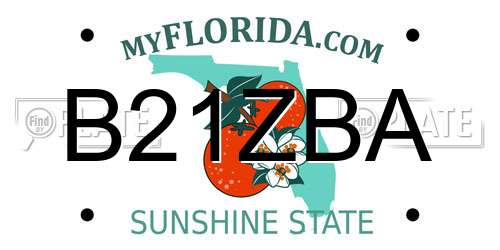 B21ZBA Florida License Plate