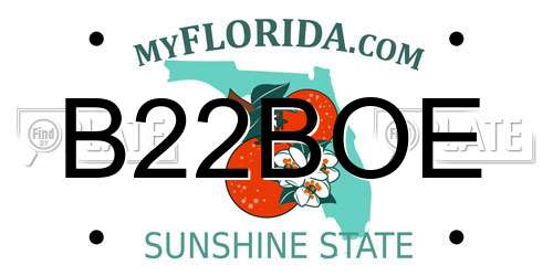 B22BOE Florida License Plate
