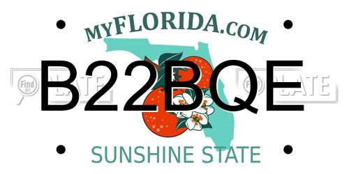 B22BQE Florida License Plate
