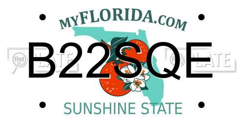 B22SQE Florida License Plate