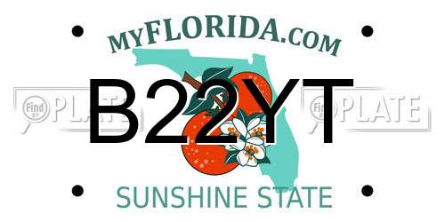 B22YT Florida License Plate