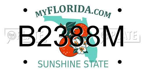 B2388M Florida License Plate
