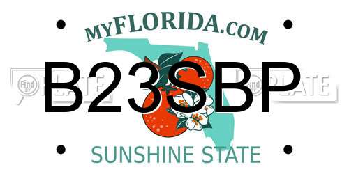 B23SBP Florida License Plate