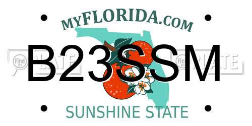 B23SSM Florida License Plate