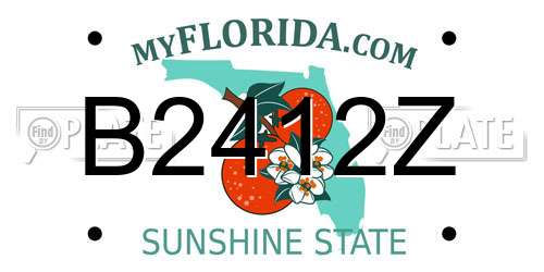 B2412Z Florida License Plate