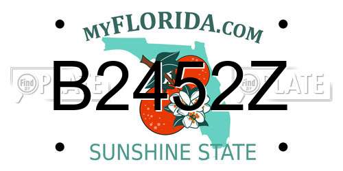 B2452Z Florida License Plate