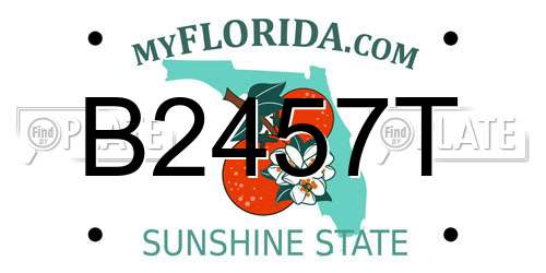 B2457T Florida License Plate
