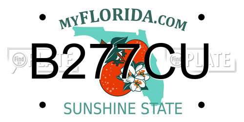 B277CU Florida License Plate