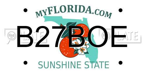B27BOE Florida License Plate