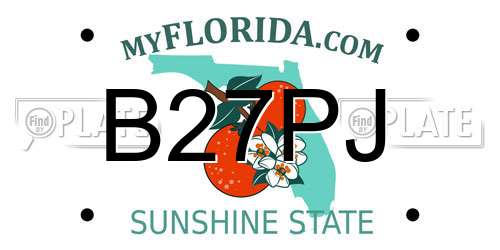B27PJ Florida License Plate