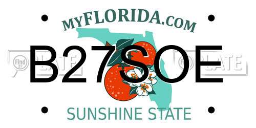 B27SOE Florida License Plate