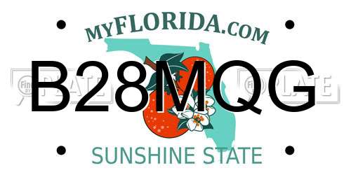 B28MQG Florida License Plate