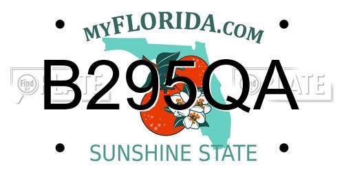 B295QA Florida License Plate